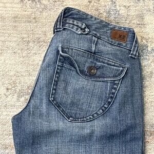 Women's X2 Quality Denim Low Rise Wide Leg Jeans Size 6 Y2K Hemmed Short